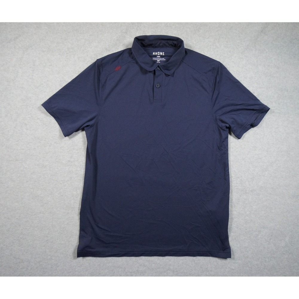 Rhone Shirt Mens Small Blue Polo Short Sleeve Collared Golf Stretch Preppy Adult
